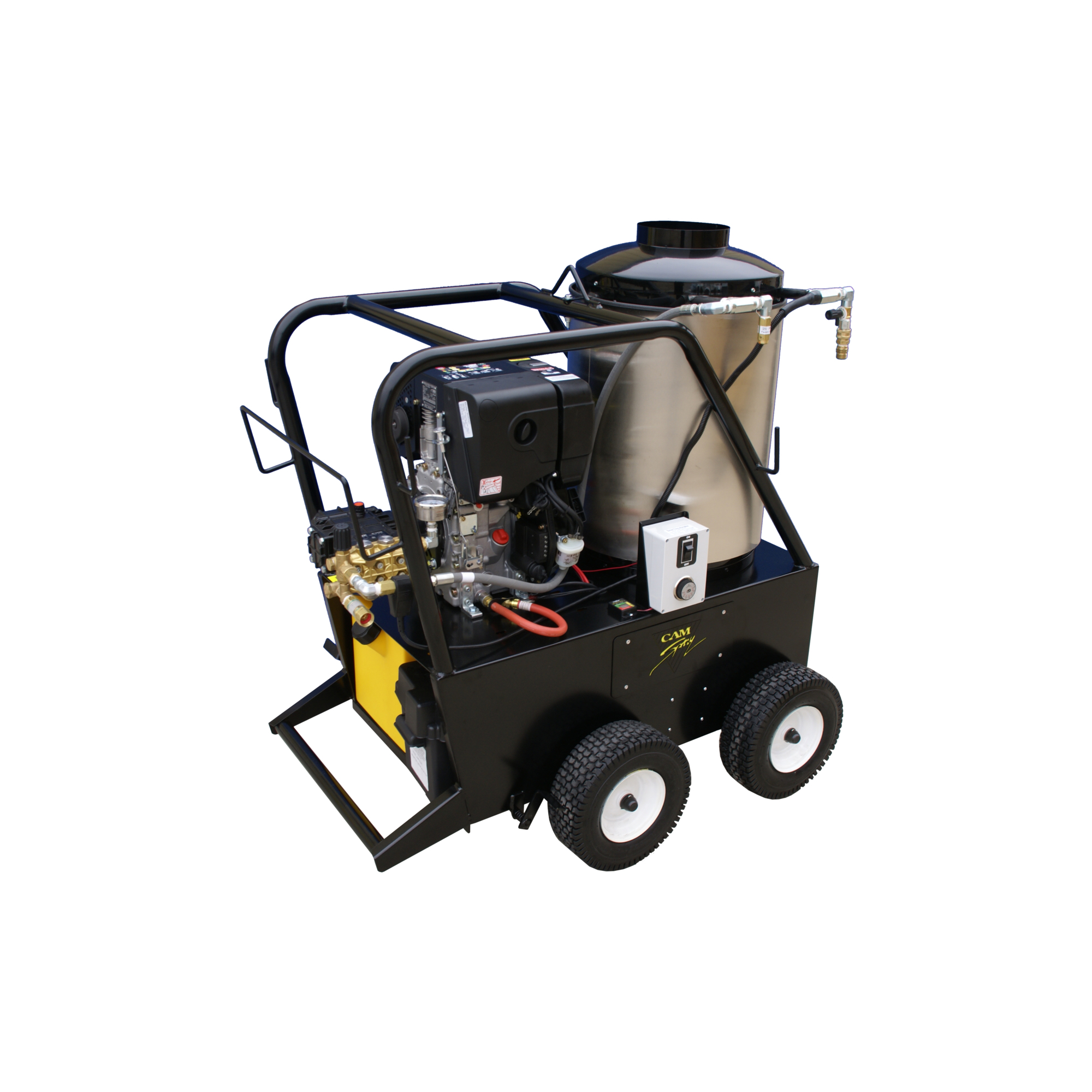 Cam Spray Portable Diesel Hot Water Pressure Washer — 4 GPM, 3000 PSI, Hatz Diesel Engine, 13in. Wheels, Model# 3040QD-P00387.1